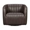 Armen Living Aries Espresso Genuine Leather Swivel Barrel Chair LCARCHES - alternate 6